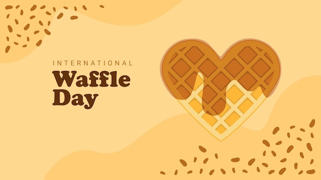 Vector de plantilla de fondo del día internacional de los waffles