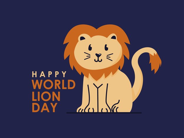 Vector de plantilla de fondo de feliz día mundial del león