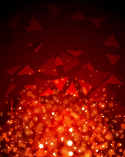 Vector de plantilla de fondo de lente de partículas de polvo ardiente de cristal de confeti de triángulo de caída abstracta