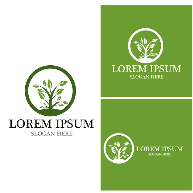 Vector de plantilla de icono y símbolo de hoja de naturaleza
