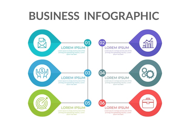 Vector de plantilla de infografía empresarial de presentación