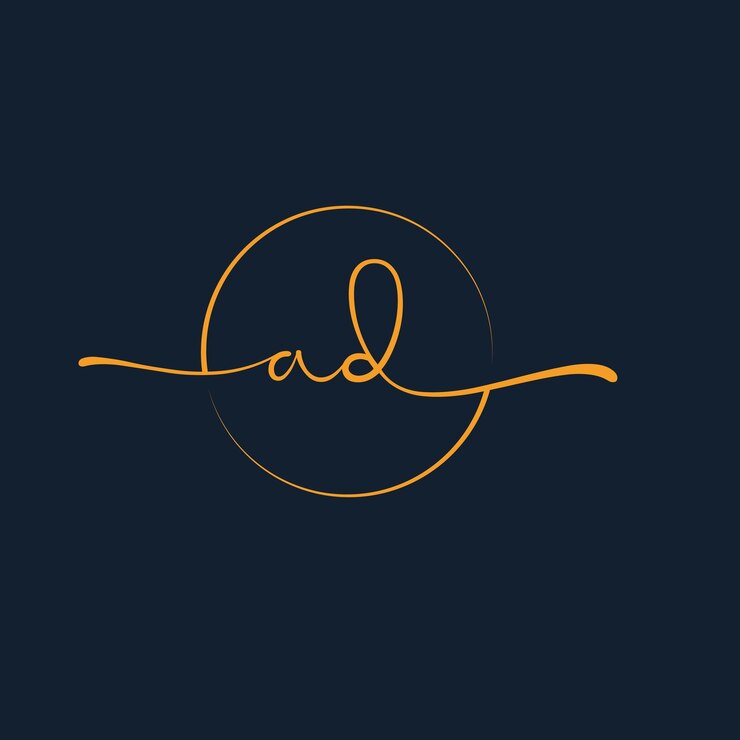 Vector de la plantilla inicial del logotipo de la firma de AD