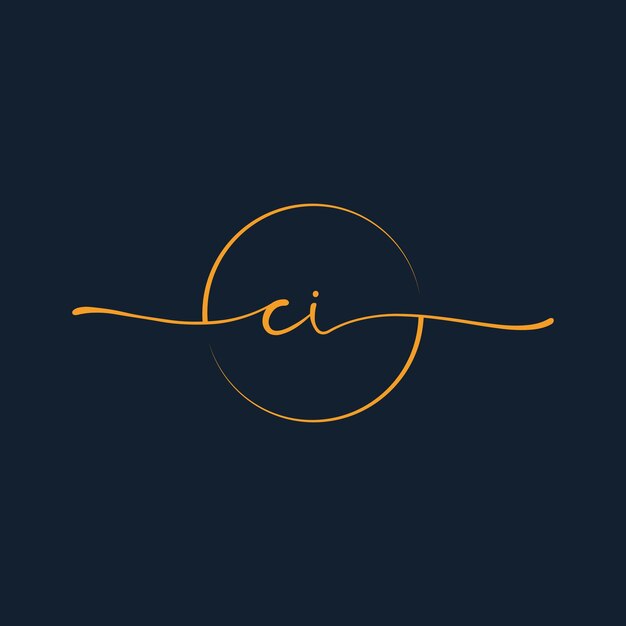 Vector de la plantilla inicial del logotipo de la firma CI