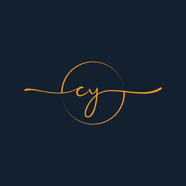 Vector de la plantilla inicial del logotipo de la firma CY