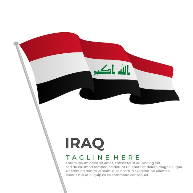 Vector de plantilla Irak bandera diseño moderno