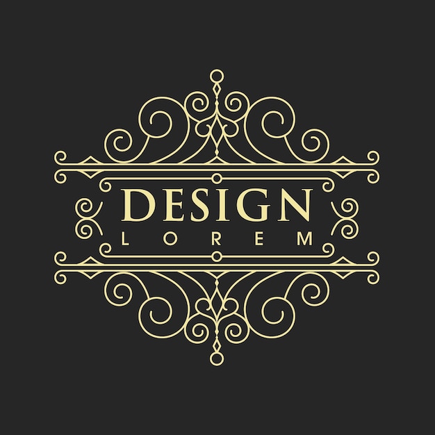 Vector de plantilla de línea de borde vintage