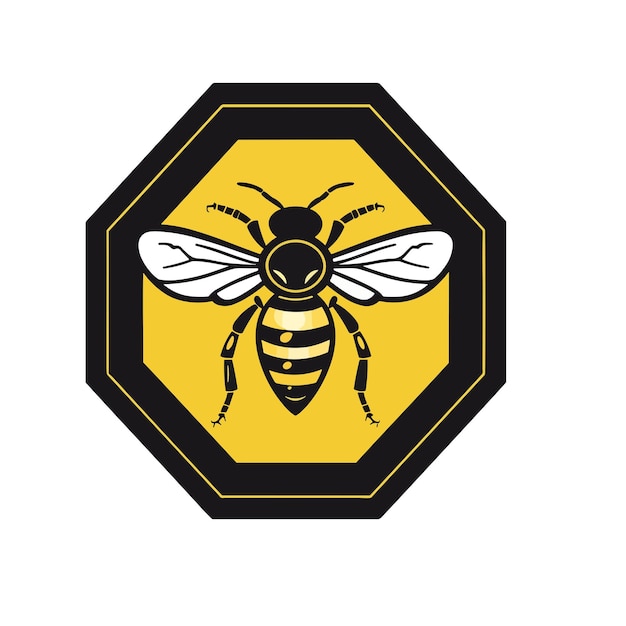 Vector de plantilla de logotipo de abeja de miel