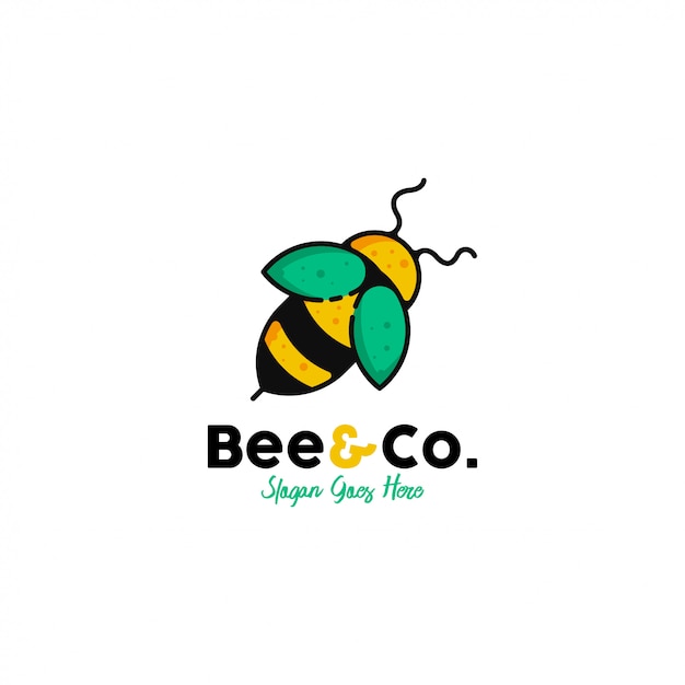 Vector de plantilla de logotipo de abeja