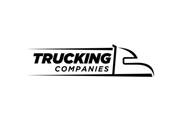 Vector vector de plantilla de logotipo abstracto de silueta de camión