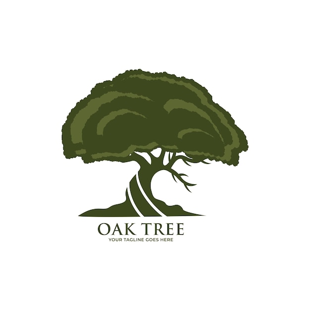 Vector de plantilla de logotipo de árbol de roble