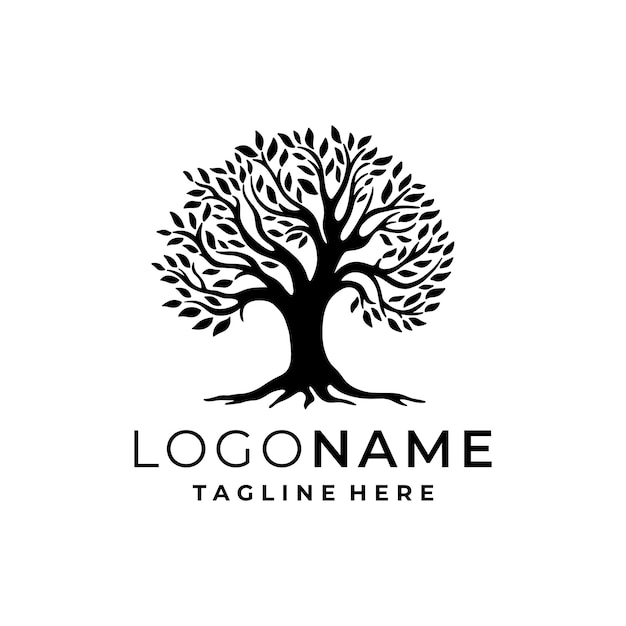 Vector de plantilla de logotipo de árbol
