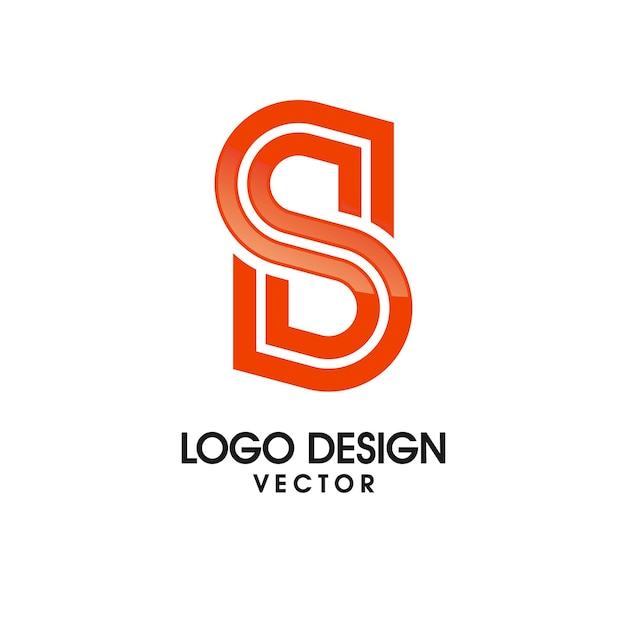 Vector de plantilla de logotipo de arte de línea de letra s creativa