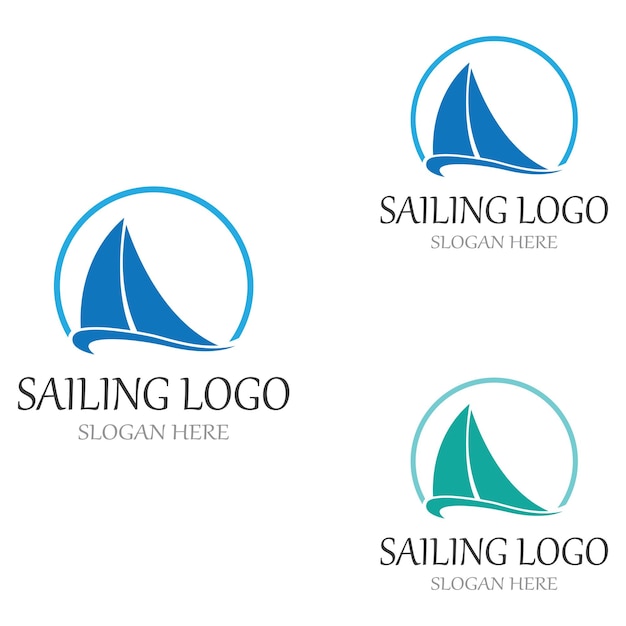 Vector de plantilla de logotipo de barco de vela