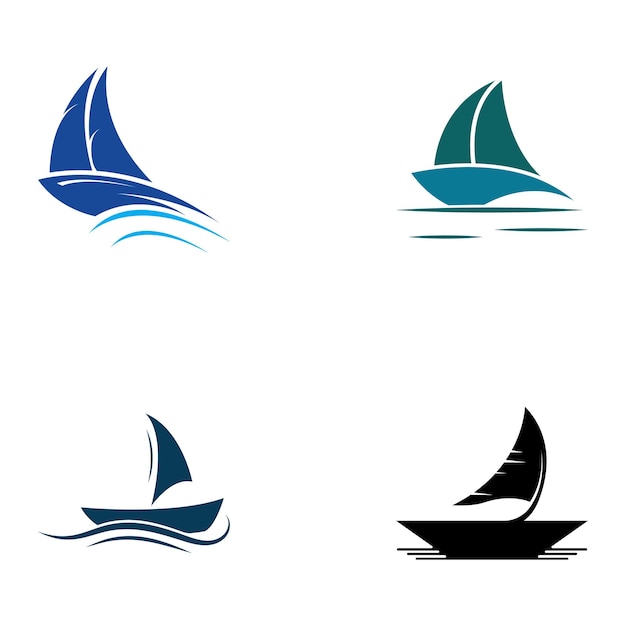 Vector de plantilla de logotipo de barco de vela