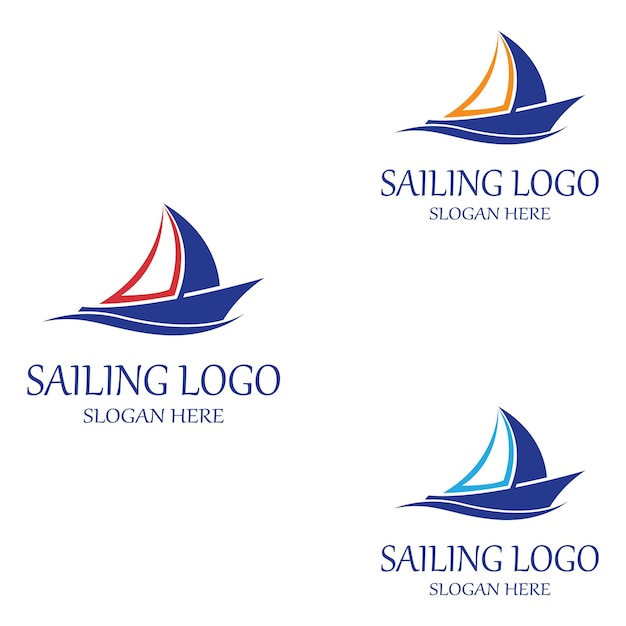 Vector de plantilla de logotipo de barco de vela