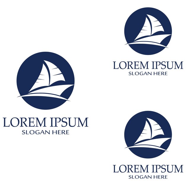 Vector de plantilla de logotipo de barco de vela