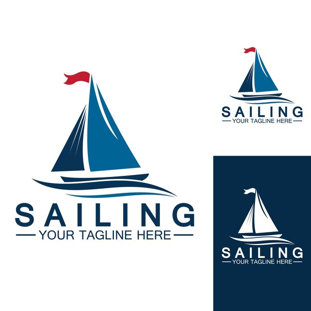 Vector de plantilla de logotipo de barco de vela