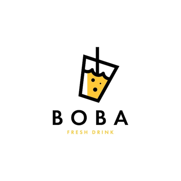 Vector de plantilla de logotipo de bebida Boba