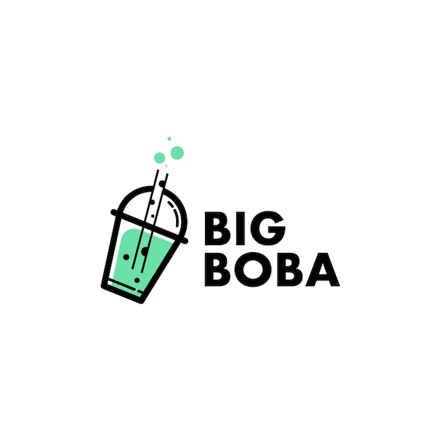 Vector de plantilla de logotipo de bebida Boba