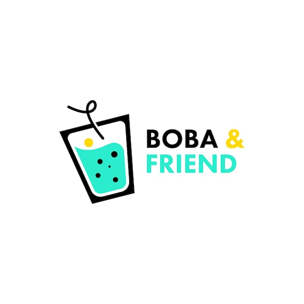 Vector de plantilla de logotipo de bebida Boba