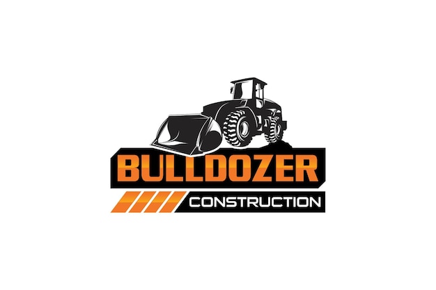 Vector de plantilla de logotipo de bulldozer Vector de logotipo de equipo pesado para empresa de construcción.