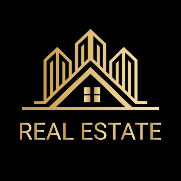 Vector de plantilla de logotipo de la Casa de Oro