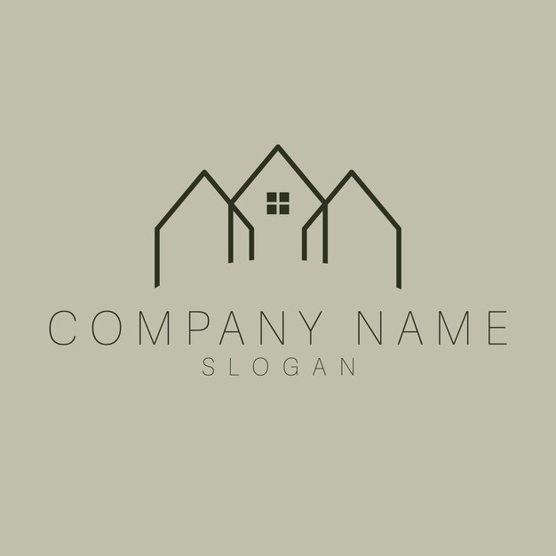 Vector de plantilla de logotipo de casas. Negocio inmobiliario. Concepto único moderno de la casa. Plantilla de logotipo plano.