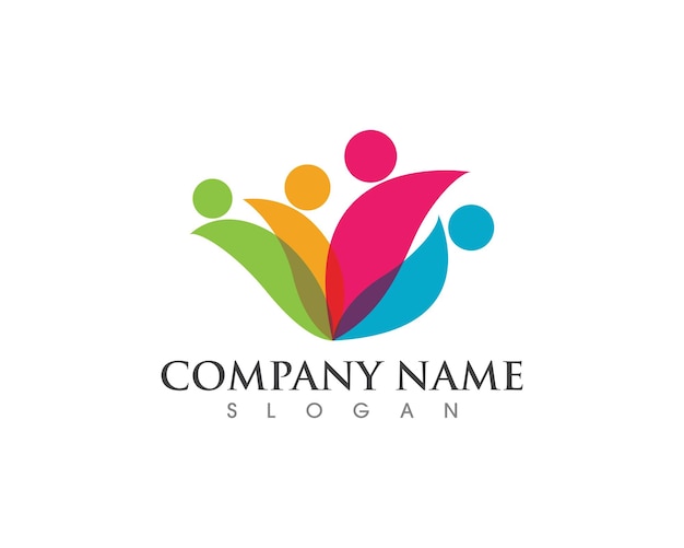 Vector de plantilla de logotipo de cuidado comunitario