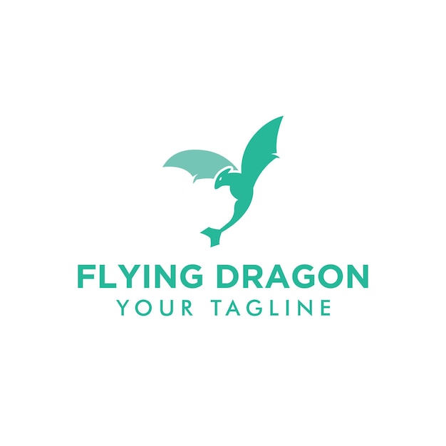 Vector de plantilla de logotipo de dragón volador adecuado para empresa comercial
