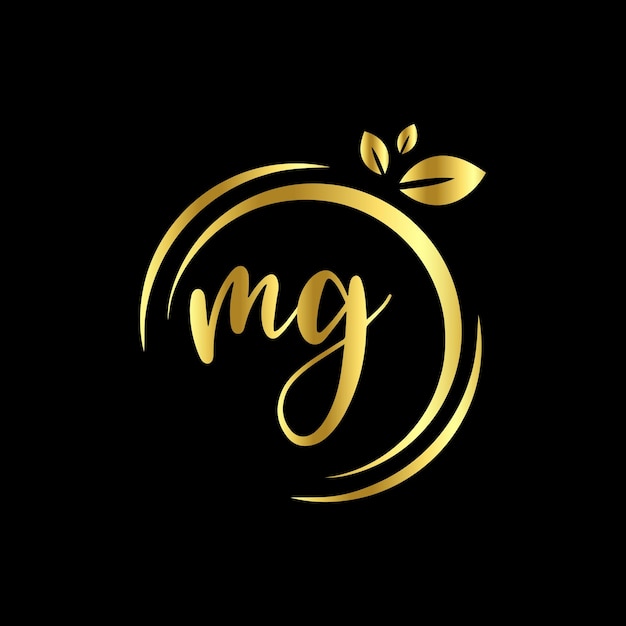 Vector de plantilla de logotipo de escritura a mano MG Monograms Circle
