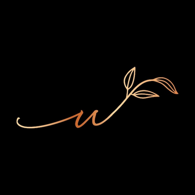 Vector de plantilla de logotipo de escritura a mano U Monograms Wedding