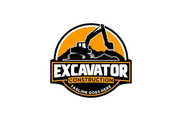 Vector de plantilla de logotipo de excavadora Vector de logotipo de equipo pesado para empresa de construcción Creative