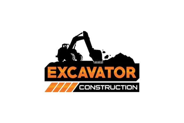 Vector de plantilla de logotipo de excavadora Vector de logotipo de equipo pesado para empresa de construcción Creative