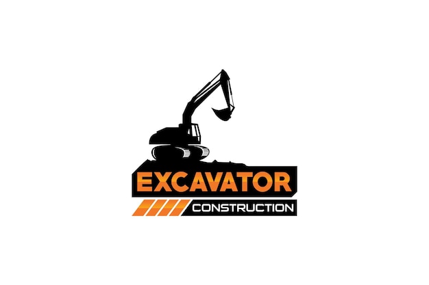 Vector de plantilla de logotipo de excavadora vector de logotipo de equipo pesado para empresa de construcción.