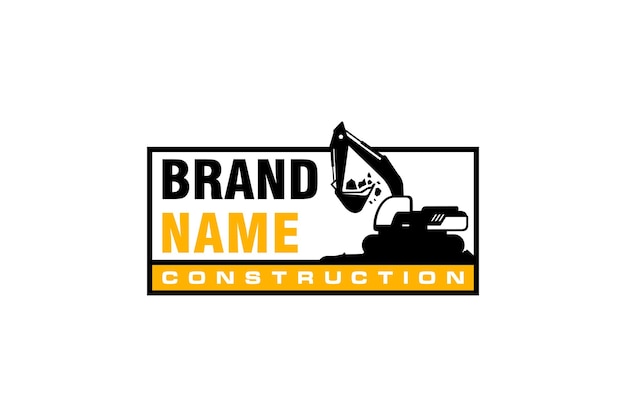 Vector de plantilla de logotipo de excavadora Vector de logotipo de equipo pesado para empresa de construcción.