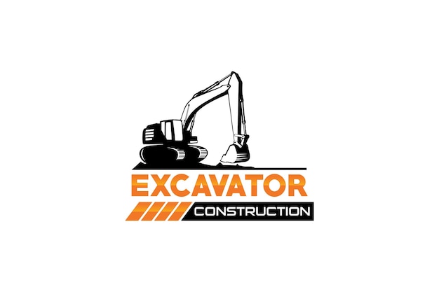 Vector de plantilla de logotipo de excavadora Vector de logotipo de equipo pesado para empresa de construcción.