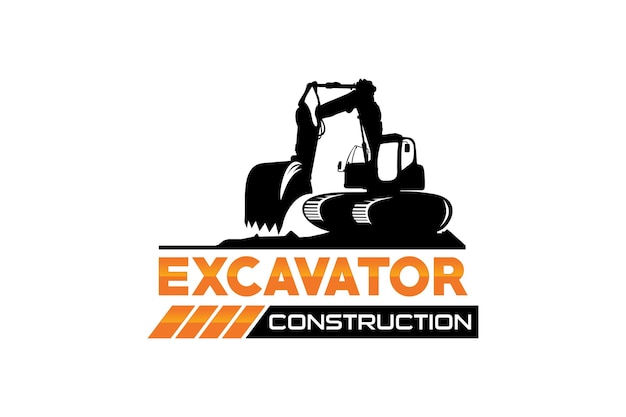 Vector de plantilla de logotipo de excavadora Vector de logotipo de equipo pesado para empresa de construcción.
