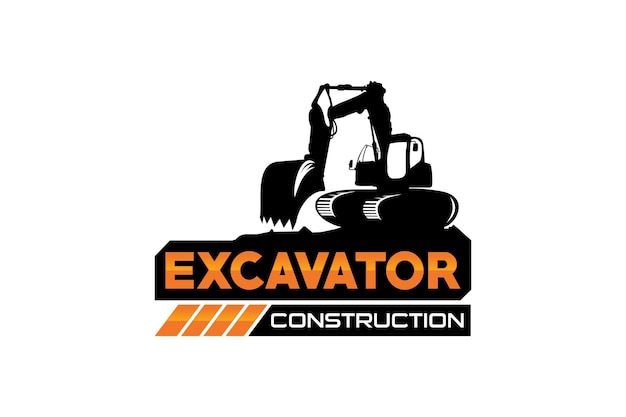 Vector de plantilla de logotipo de excavadora Vector de logotipo de equipo pesado para empresa de construcción.