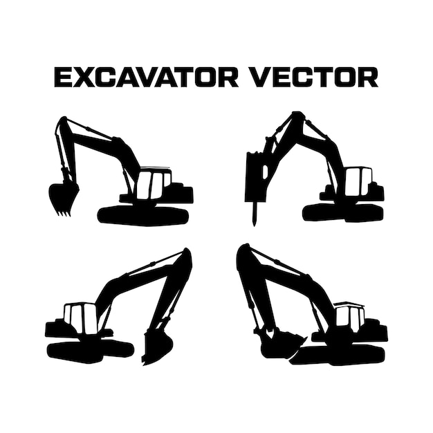Vector de plantilla de logotipo de excavadora Vector de logotipo de equipo pesado para empresa constructora