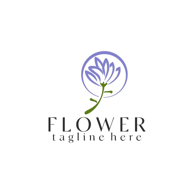 Vector de plantilla de logotipo de flor vector de concepto de logotipo de planta