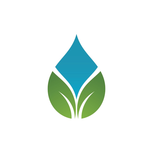 Vector de plantilla de logotipo de gota de agua y hoja