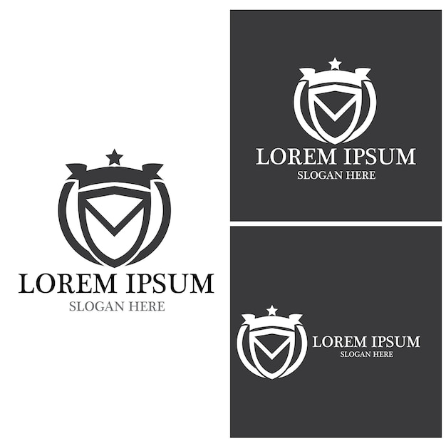 Vector de plantilla de logotipo de guerra de escudo