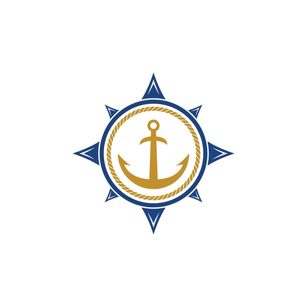 Vector de plantilla de logotipo de icono de ancla