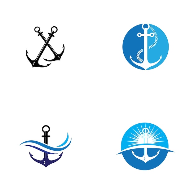 Vector de plantilla de logotipo de icono de ancla