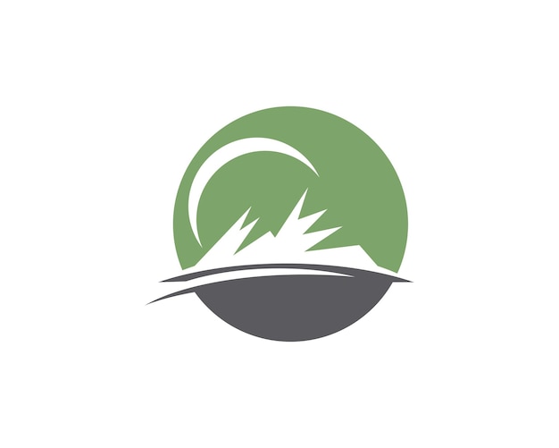 Vector vector de plantilla de logotipo de icono de montaña