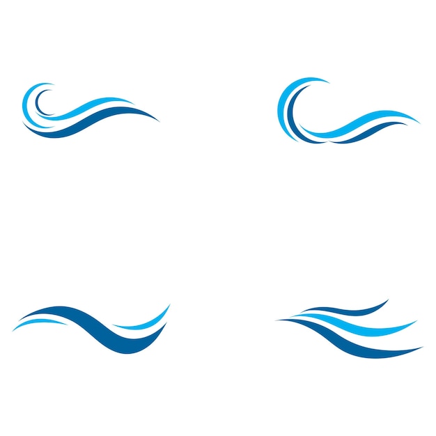 Vector de plantilla de logotipo de icono de onda de agua