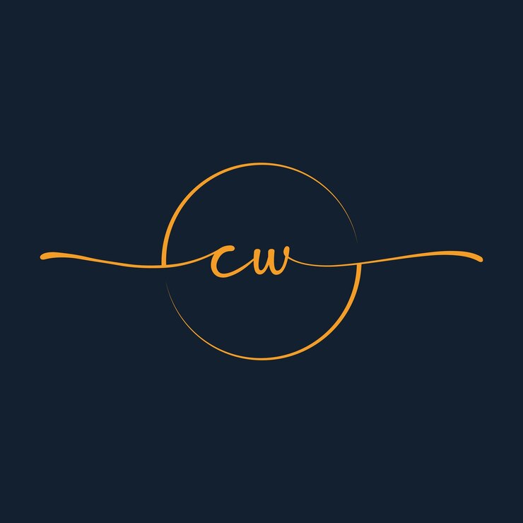 Vector de plantilla de logotipo inicial de la firma CW Logotipo de la firma