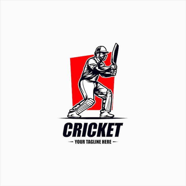 Vector vector de plantilla del logotipo de la insignia del equipo de cricket