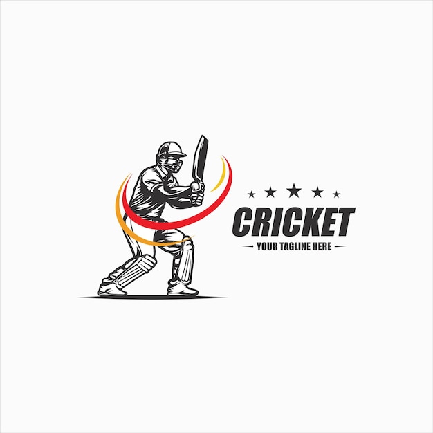 Vector de plantilla del logotipo de la insignia del equipo de cricket