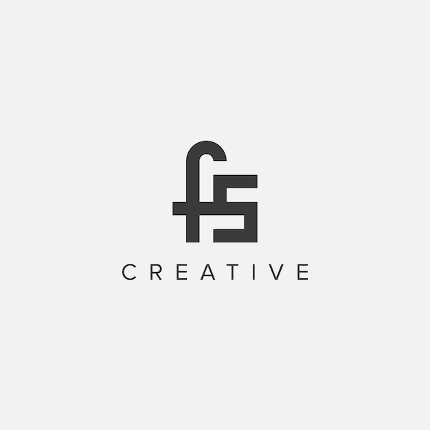 Vector de plantilla de logotipo de la letra abstracta FS SF